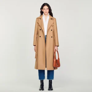 Abrigos<Sandro Paris Abrigo Largo Estilo Gabardina