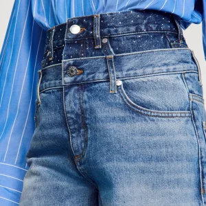 Faldas & Shorts<Sandro Paris Bermudas Vaqueras Con Cintura Doble