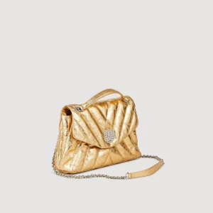 Bolsos De Hombro<Sandro Paris Bolso Acolchado De Cuero Metalizado
