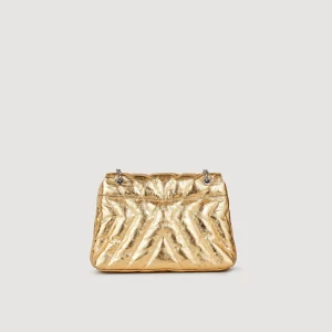 Bolsos De Hombro<Sandro Paris Bolso Acolchado De Cuero Metalizado