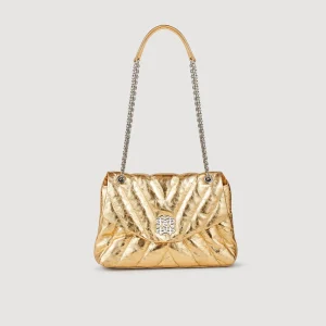 Bolsos De Hombro<Sandro Paris Bolso Acolchado De Cuero Metalizado