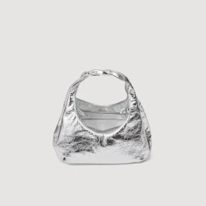 Bolsos De Hombro<Sandro Paris Bolso Baguette De Cuero Metalizado