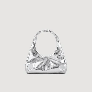 Bolsos De Hombro<Sandro Paris Bolso Baguette De Cuero Metalizado