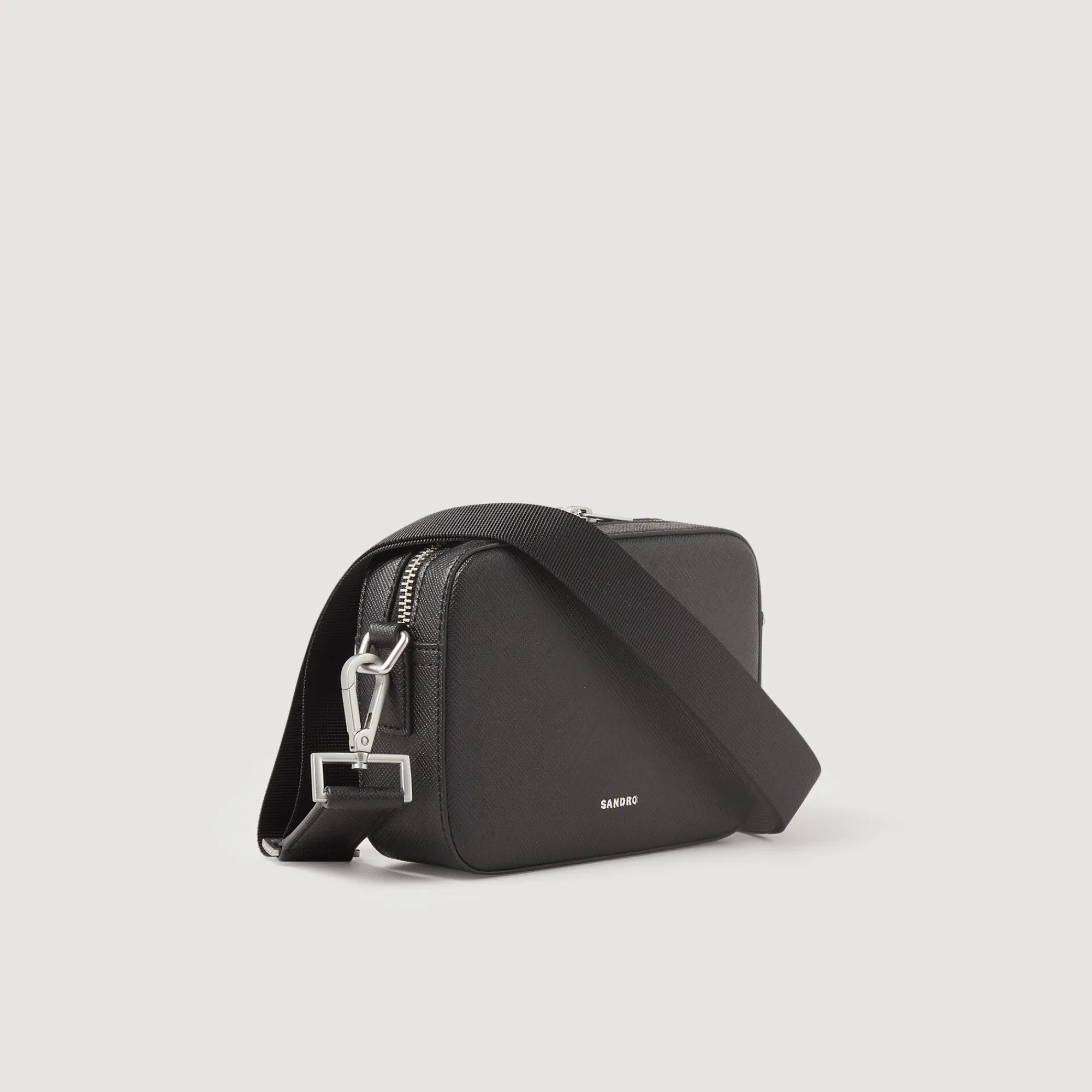 bolso_pequeno_de_cuero_saffiano_2.webp Minibolsos<Sandro Paris Bolso Pequeno De Cuero Saffiano