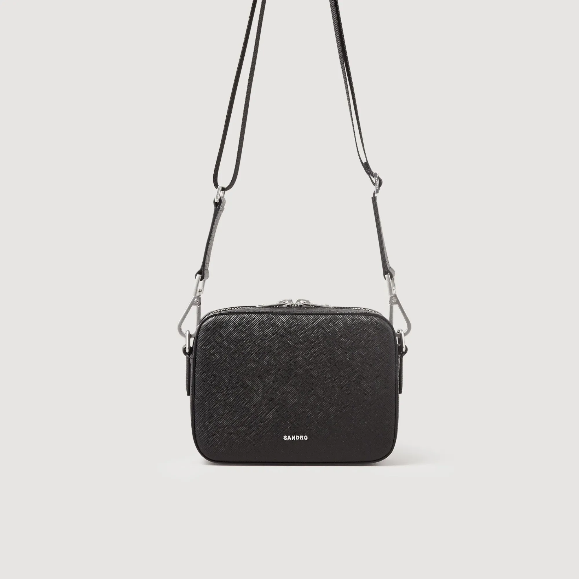bolso_pequeno_de_cuero_saffiano_4.webp Minibolsos<Sandro Paris Bolso Pequeno De Cuero Saffiano