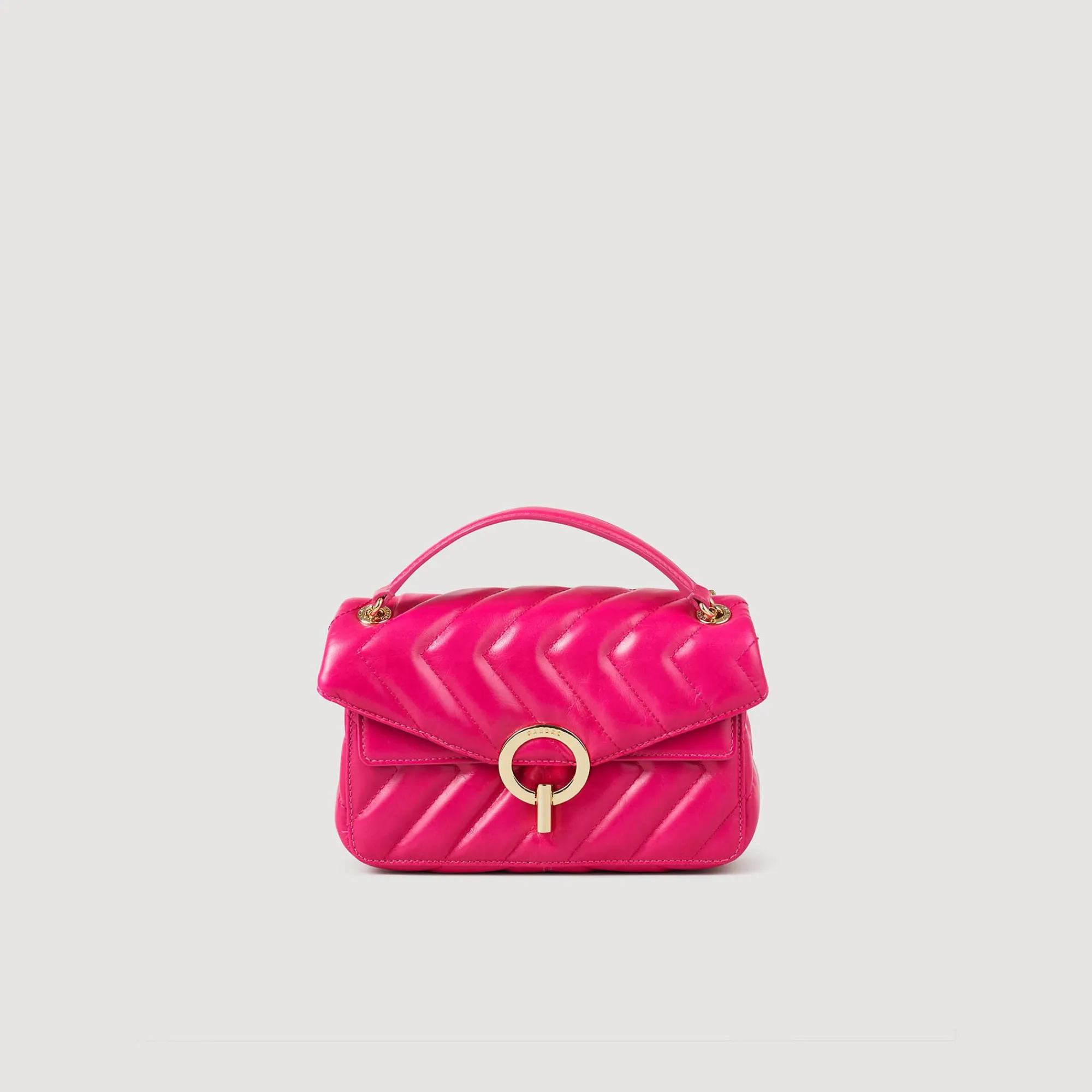 bolso_pequeno_yza_de_cuero_liso_0.webp Bolsos De Hombro<Sandro Paris Bolso Pequeno Yza De Cuero Liso