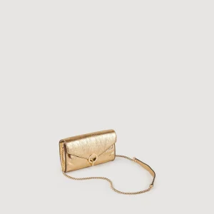 Bolsos De Hombro<Sandro Paris Bolso Pochette De Piel Dorada