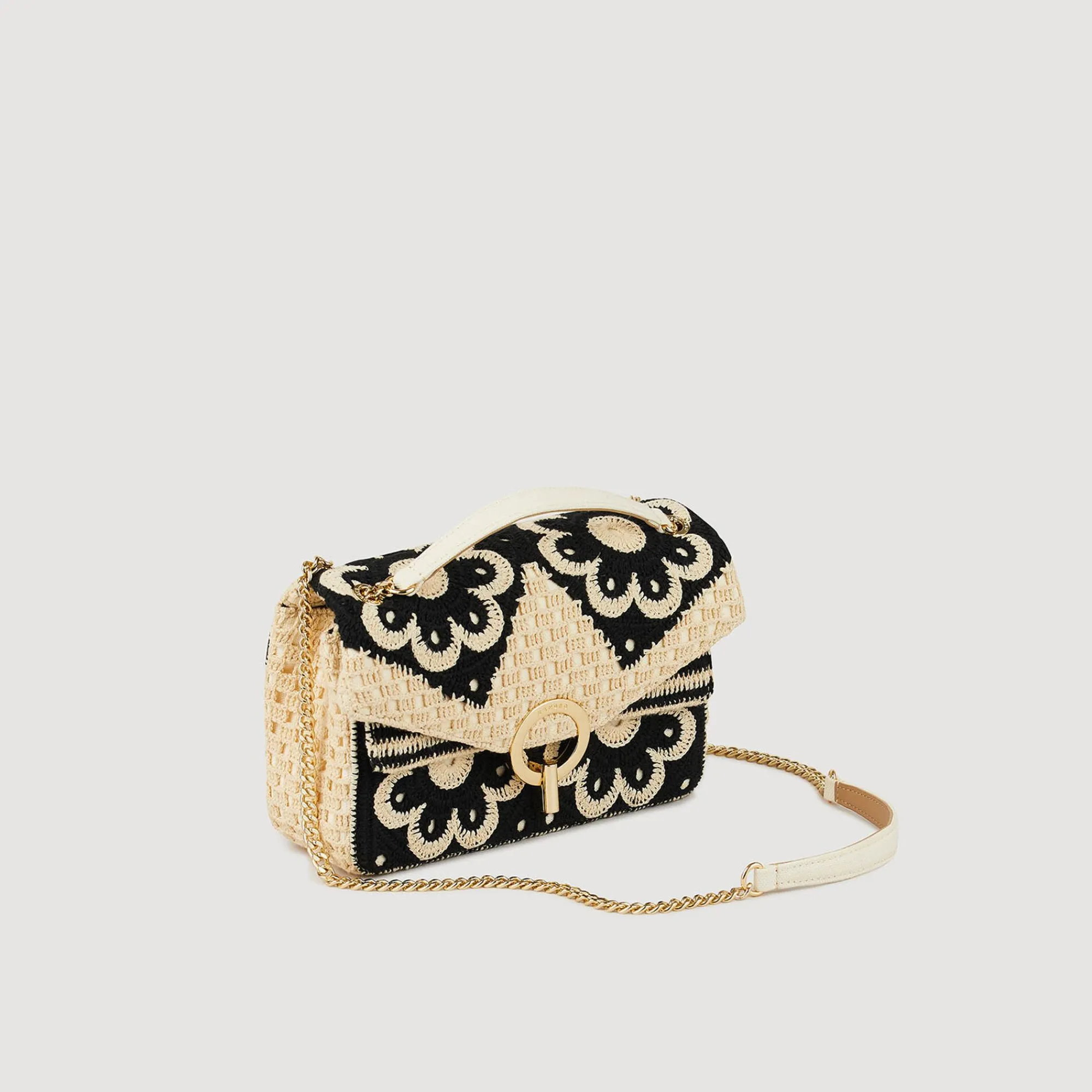 bolso_yza_de_ganchillo_bicolor_1.webp Bolsos Bandolera<Sandro Paris Bolso Yza De Ganchillo Bicolor