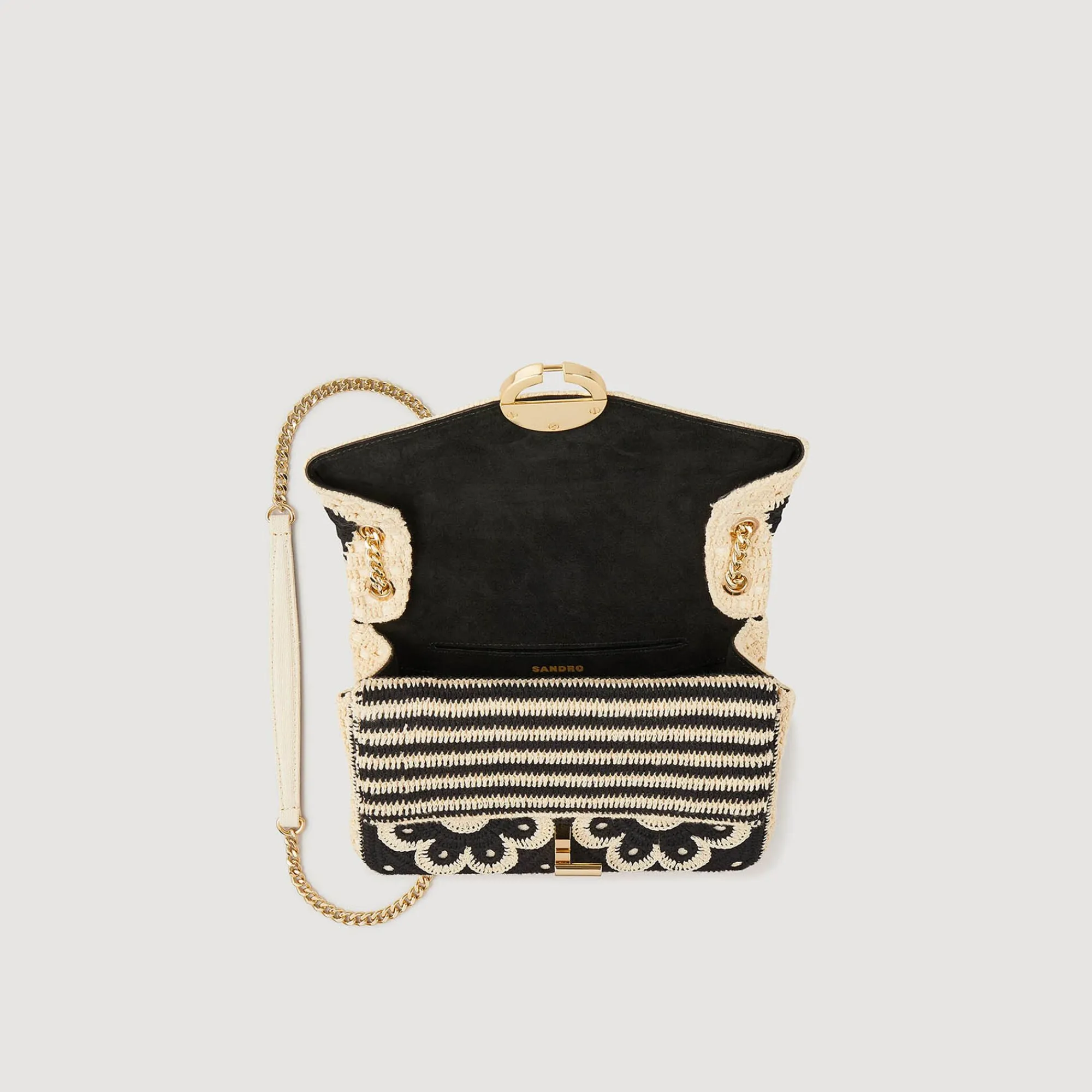 bolso_yza_de_ganchillo_bicolor_3.webp Bolsos Bandolera<Sandro Paris Bolso Yza De Ganchillo Bicolor