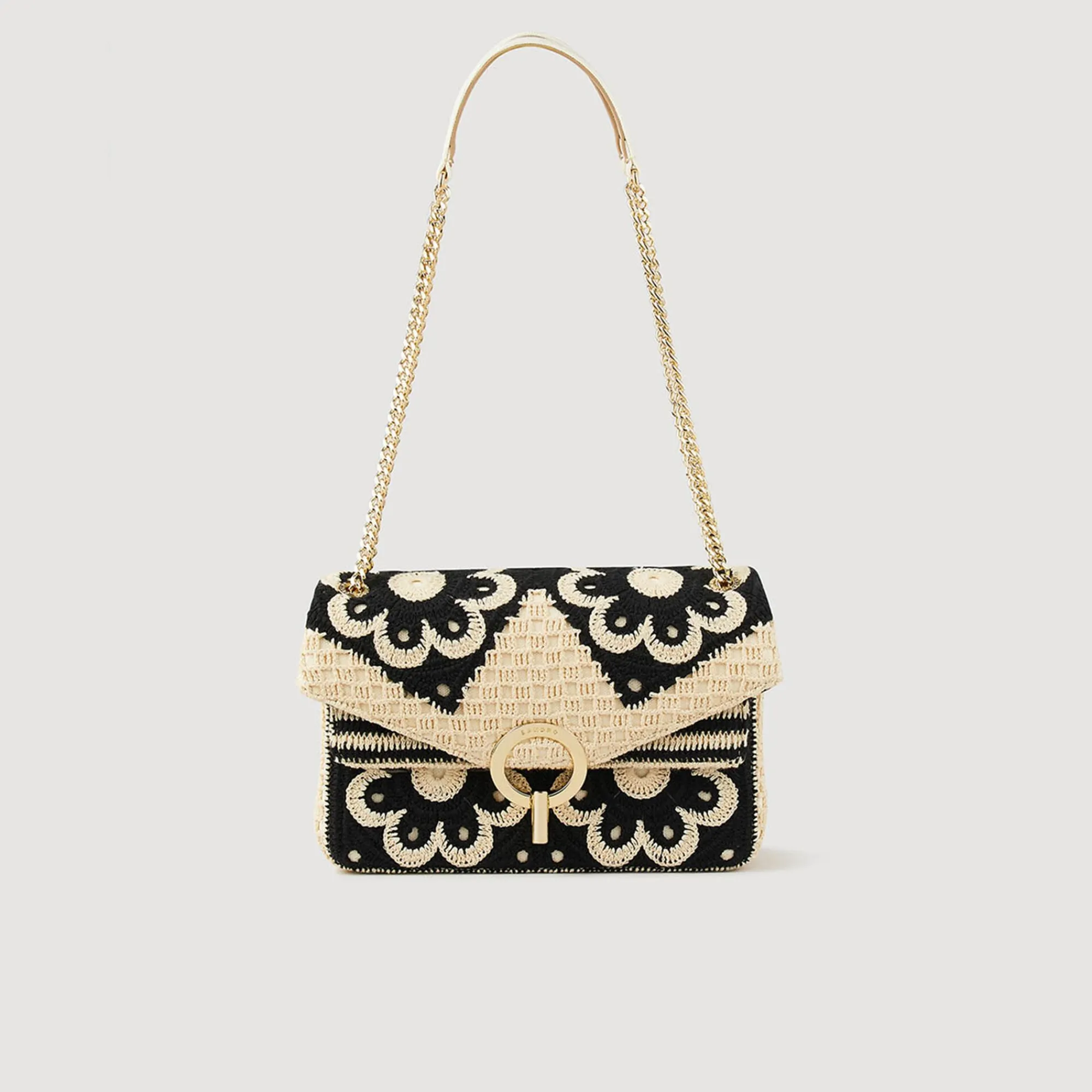 bolso_yza_de_ganchillo_bicolor_4.webp Bolsos Bandolera<Sandro Paris Bolso Yza De Ganchillo Bicolor