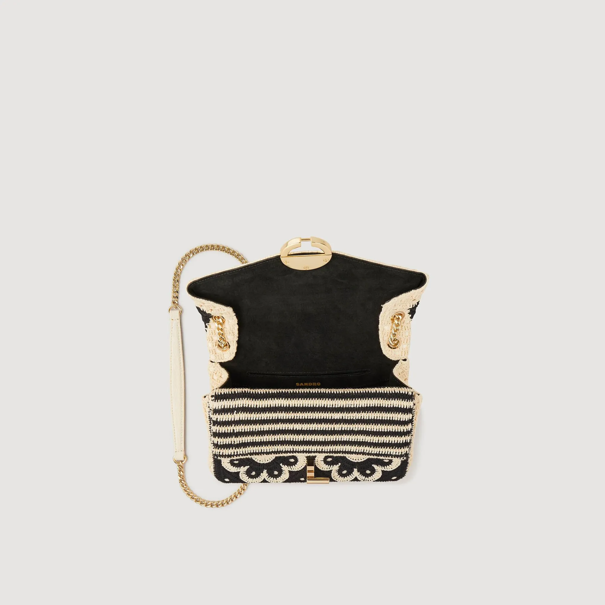 bolso_yza_de_ganchillo_bicolor_6.webp Bolsos Bandolera<Sandro Paris Bolso Yza De Ganchillo Bicolor