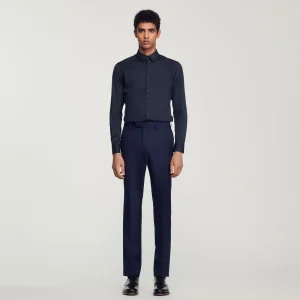 Camisas<Sandro Paris Camisa Ajustada De Algodon Stretch