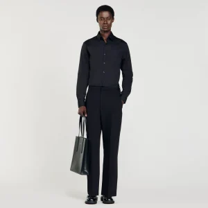 Camisas<Sandro Paris Camisa Ajustada De Algodon Stretch