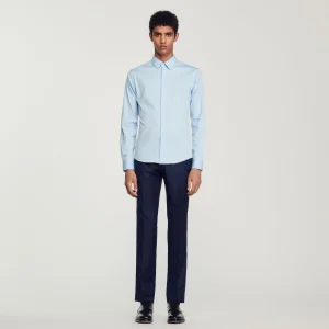 Camisas<Sandro Paris Camisa Ajustada De Algodon Stretch