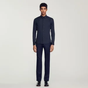 Camisas<Sandro Paris Camisa Ajustada De Algodon Stretch