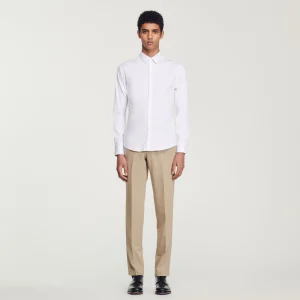 Camisas<Sandro Paris Camisa Ajustada De Algodon Stretch