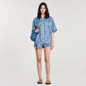 Conjuntos<Sandro Paris Camisa Ancha De Seda Con Flores