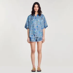 Conjuntos<Sandro Paris Camisa Ancha De Seda Con Flores