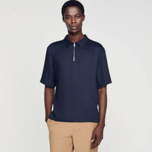 Camisas<Sandro Paris Camisa Con Cremallera En El Cuello