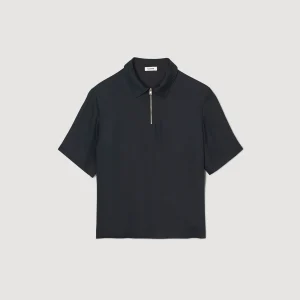 Camisas<Sandro Paris Camisa Con Cremallera En El Cuello