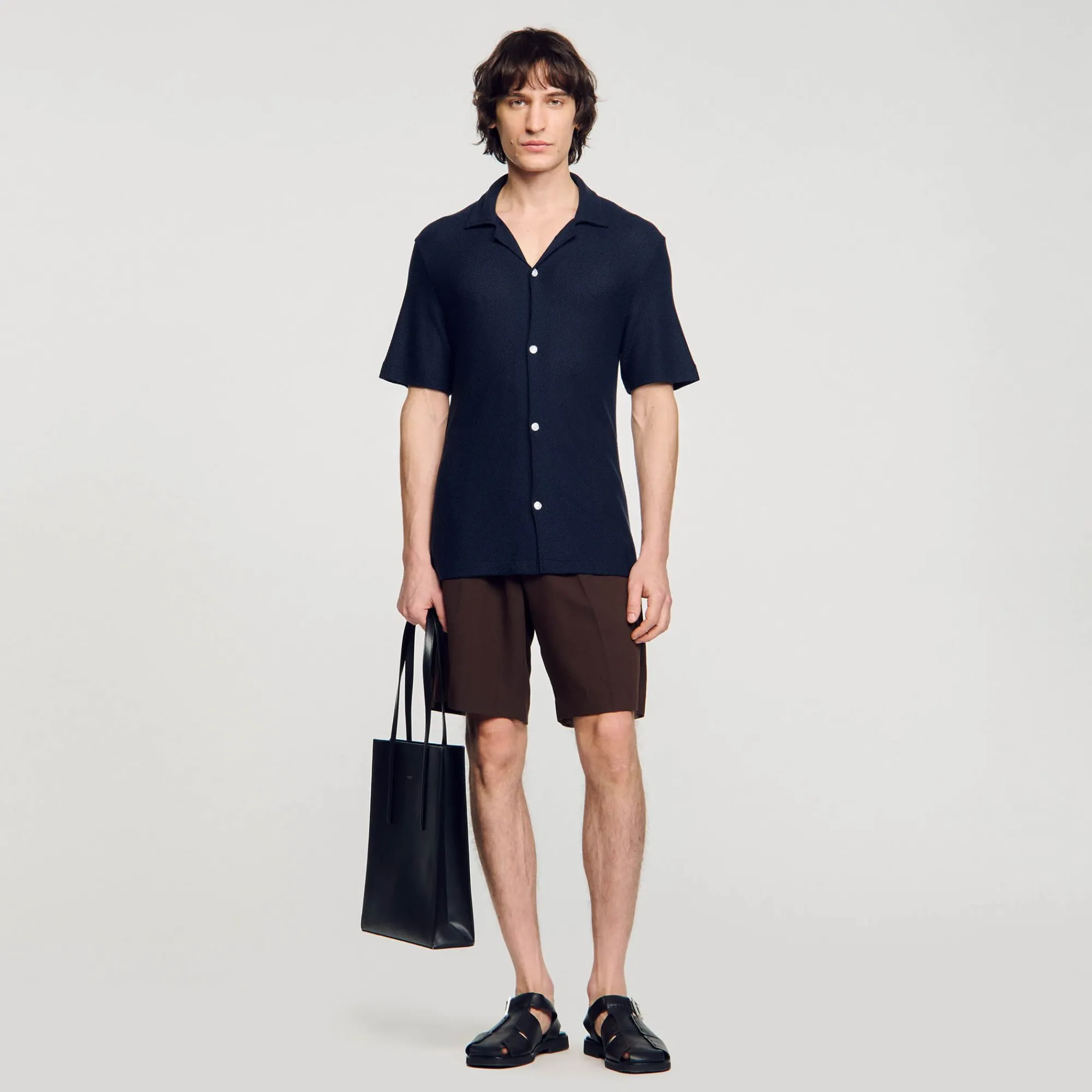 camisa_con_cuello_italiano_0-2.webp Camisas<Sandro Paris Camisa Con Cuello Italiano