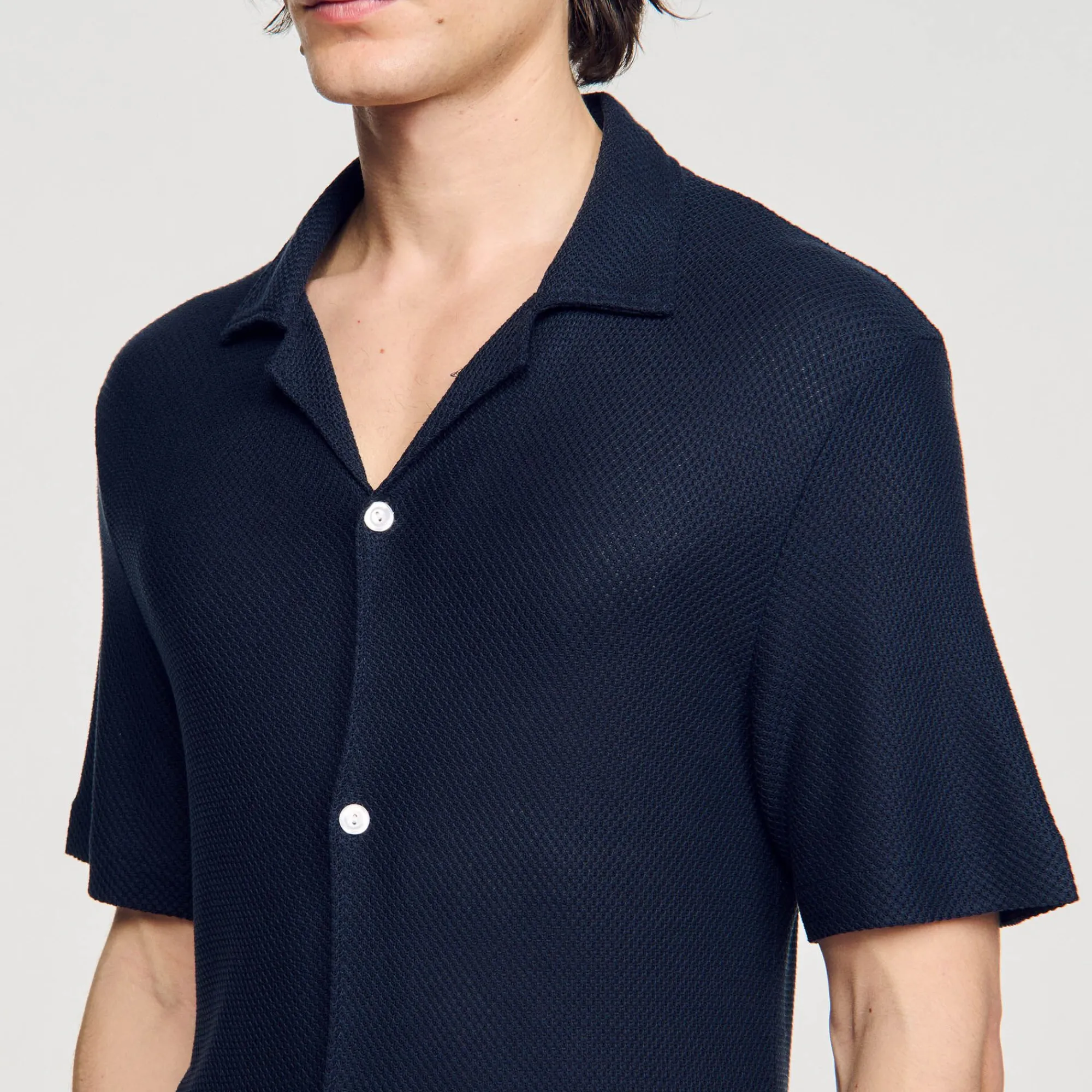 camisa_con_cuello_italiano_2-2.webp Camisas<Sandro Paris Camisa Con Cuello Italiano