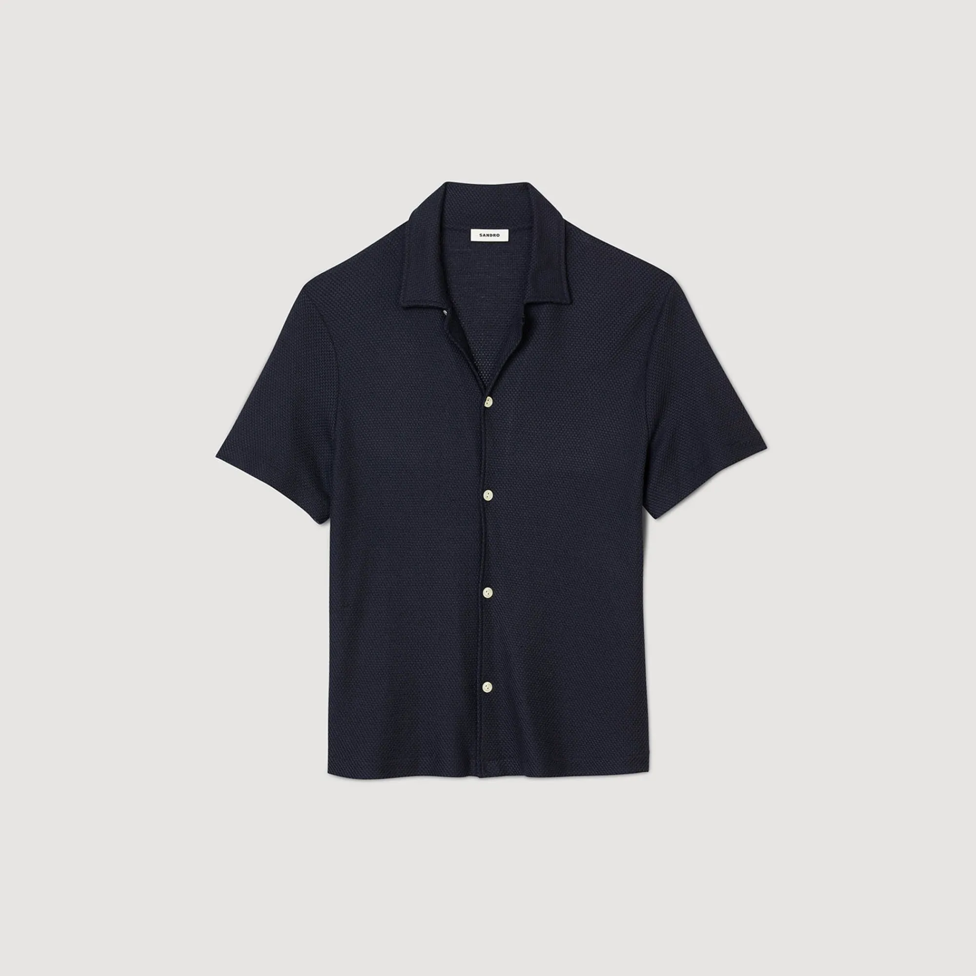 camisa_con_cuello_italiano_5-2.webp Camisas<Sandro Paris Camisa Con Cuello Italiano