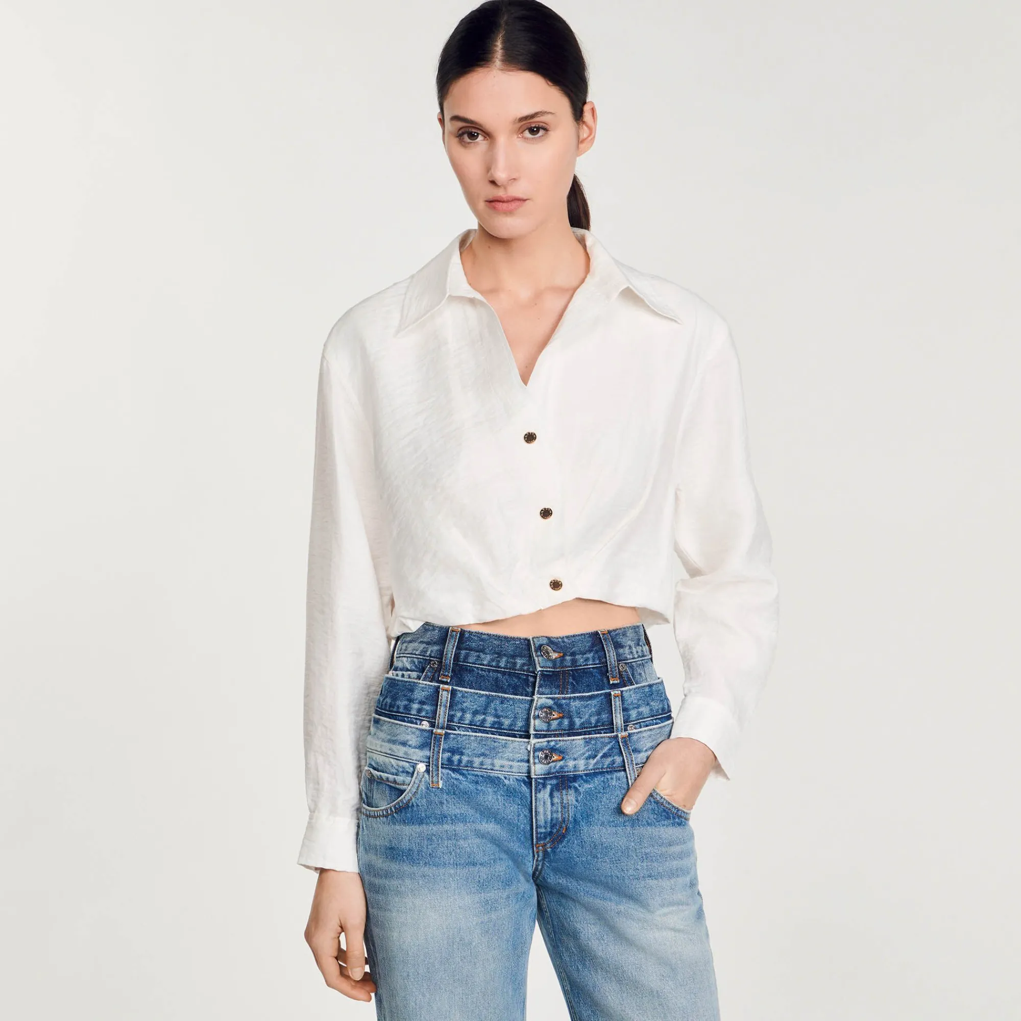 camisa_corta_3.webp Tops & Camisas<Sandro Paris Camisa Corta
