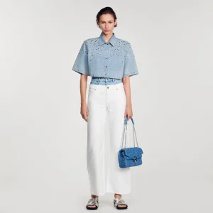 Conjuntos<Sandro Paris Camisa Corta Con Strass