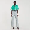 Tops & Camisas<Sandro Paris Camisa Corta De Jacquard Con Brillantes