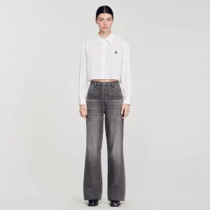 Tops & Camisas<Sandro Paris Camisa Corta De Popelina
