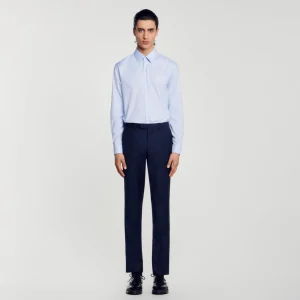 Camisas<Sandro Paris Camisa De Algodon De Corte Clasico