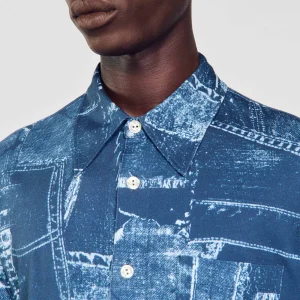 Camisas<Sandro Paris Camisa De Algodon Estampada Patchwork