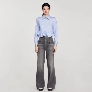 Tops & Camisas<Sandro Paris Camisa De Popelina A Rayas
