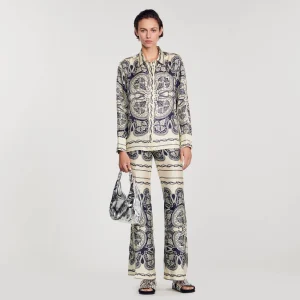 Conjuntos<Sandro Paris Camisa De Seda Estampada