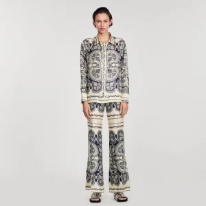 Conjuntos<Sandro Paris Camisa De Seda Estampada