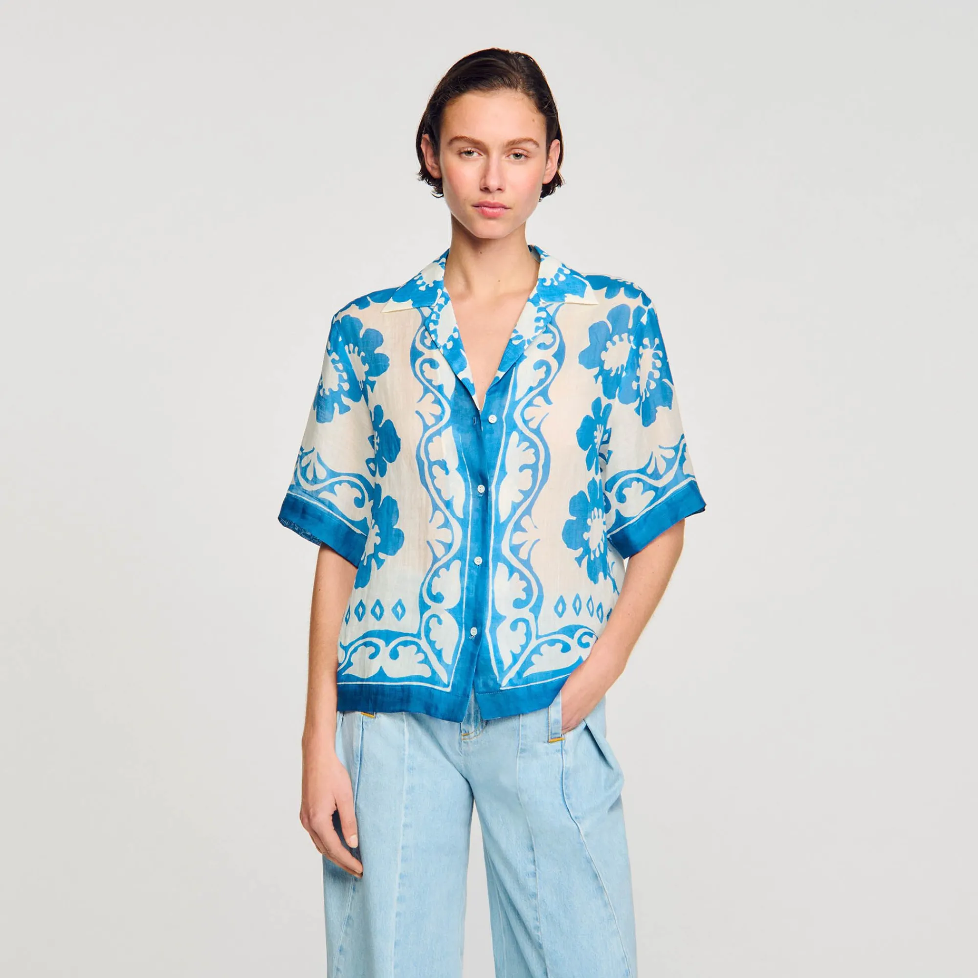 camisa_estampada_3.webp Tops & Camisas<Sandro Paris Camisa Estampada