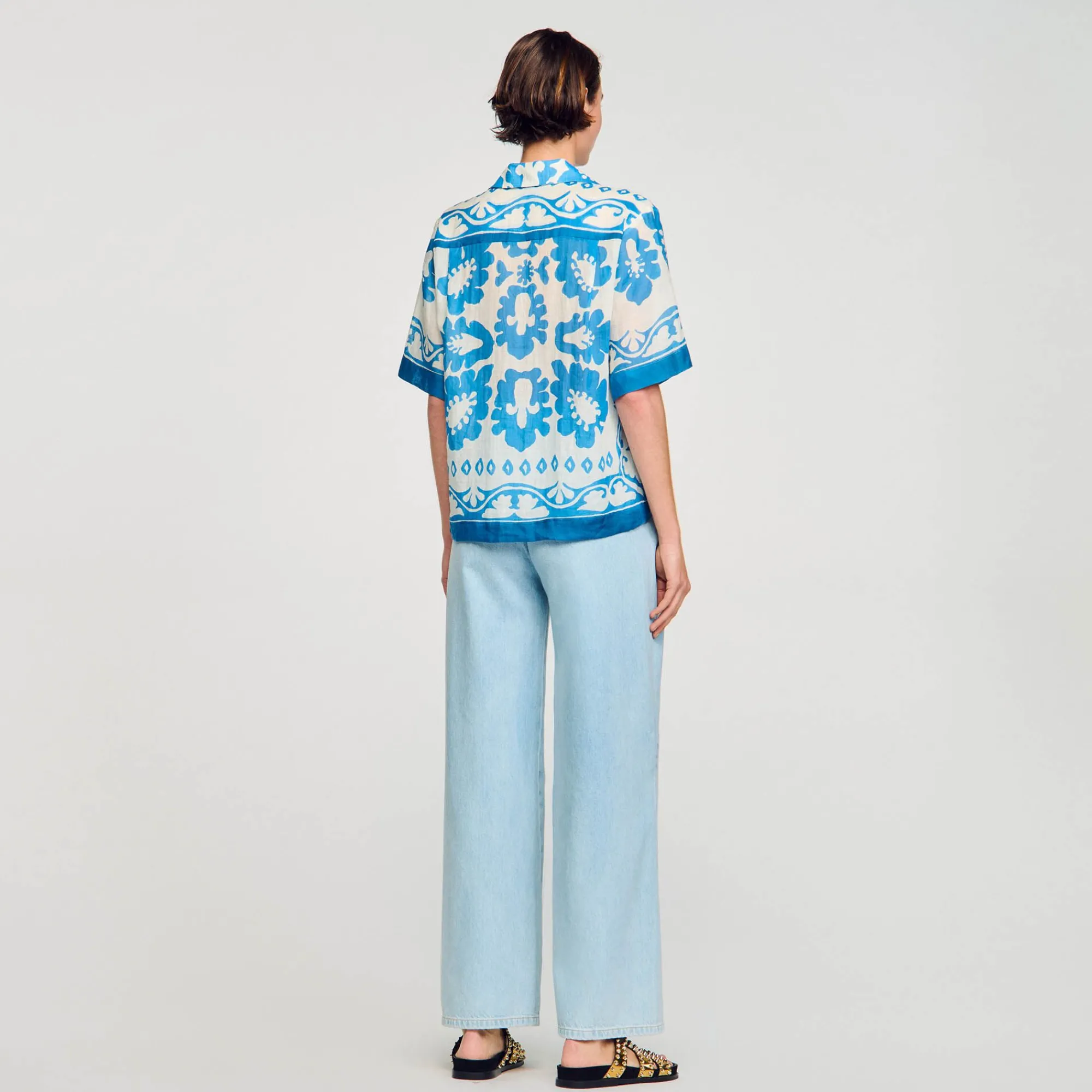 camisa_estampada_4.webp Tops & Camisas<Sandro Paris Camisa Estampada
