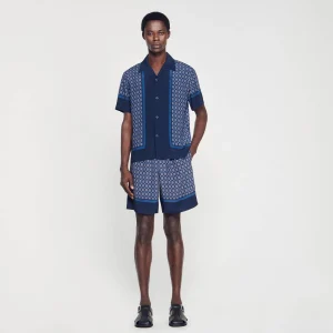 Camisas<Sandro Paris Camisa Estampada De Manga Corta