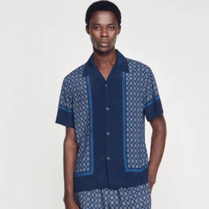 Camisas<Sandro Paris Camisa Estampada De Manga Corta