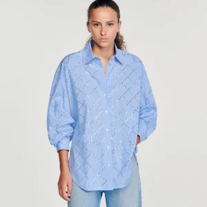 Tops & Camisas<Sandro Paris Camisa Oversize Con Estras