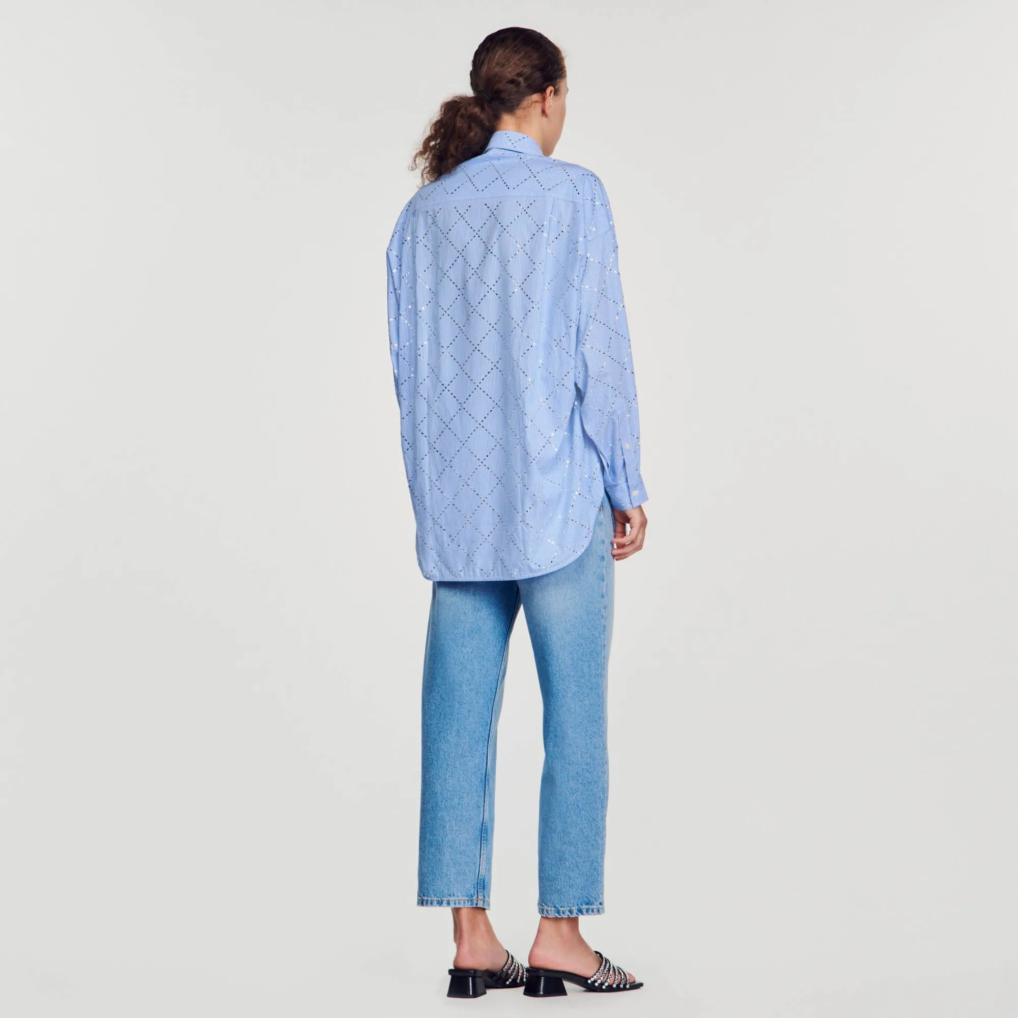 camisa_oversize_con_estras_4.webp Tops & Camisas<Sandro Paris Camisa Oversize Con Estras