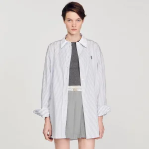 Tops & Camisas<Sandro Paris Camisa Oversize De Rayas