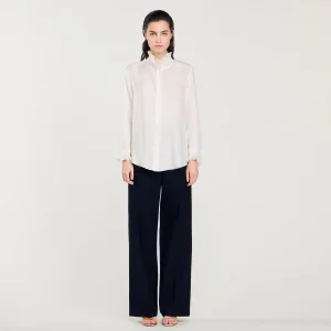 Tops & Camisas<Sandro Paris Camisa Seda Con Cuello Fruncido