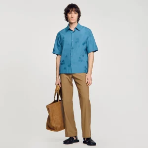 Camisas<Sandro Paris Camisa Sobredimensionada De Jacquard