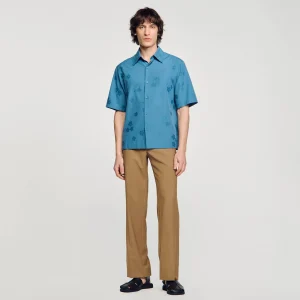 Camisas<Sandro Paris Camisa Sobredimensionada De Jacquard