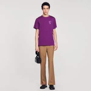 Camisetas & Polos<Sandro Paris Camiseta De Algodon Con Flor