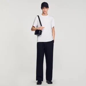 Camisetas & Polos<Sandro Paris Camiseta De Algodon Con Flor