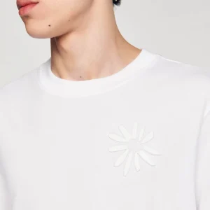 Camisetas & Polos<Sandro Paris Camiseta De Algodon Con Flor