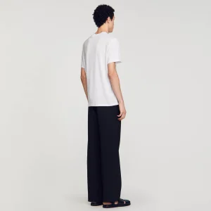 Camisetas & Polos<Sandro Paris Camiseta De Algodon Con Flor